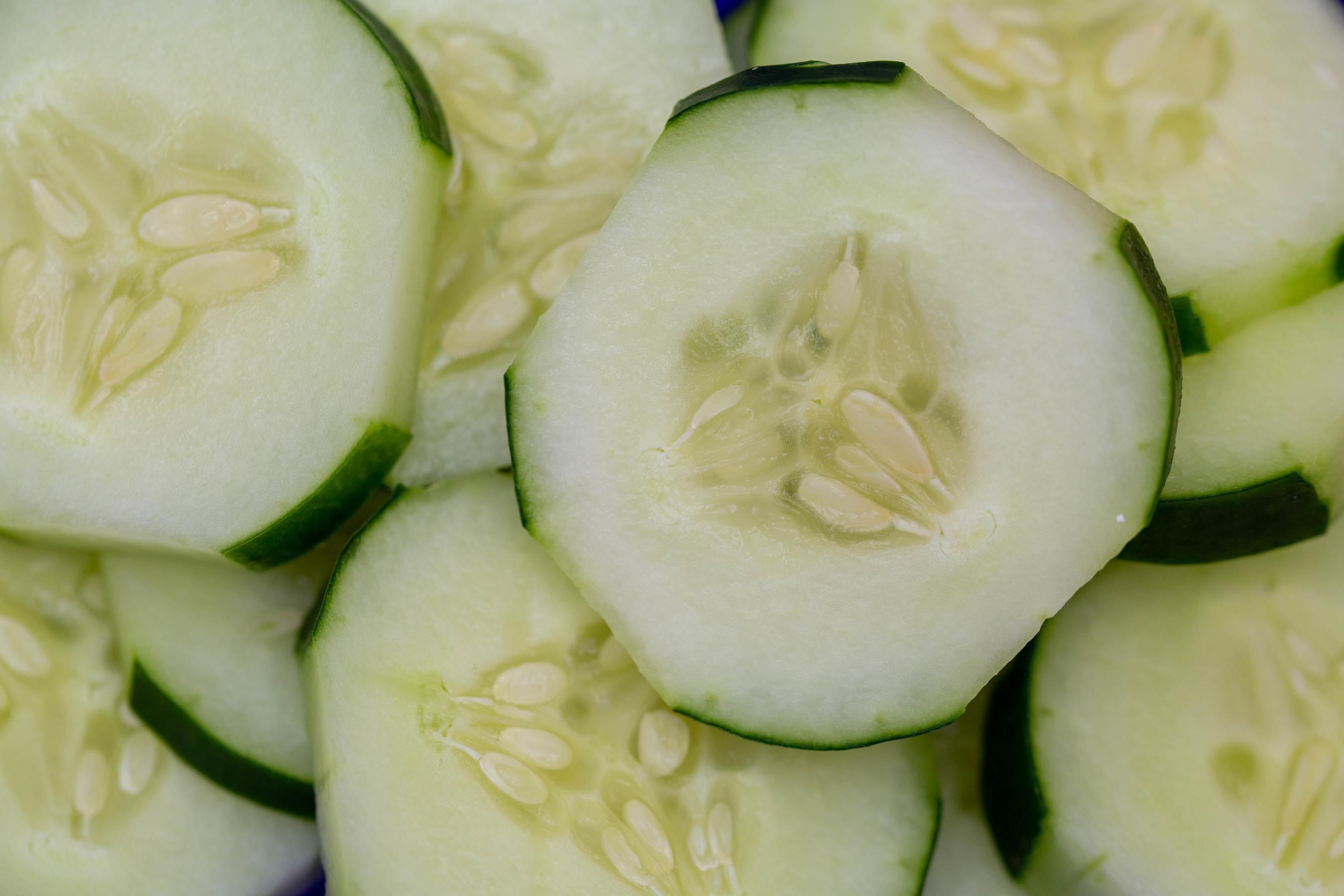 sliced cucumbers