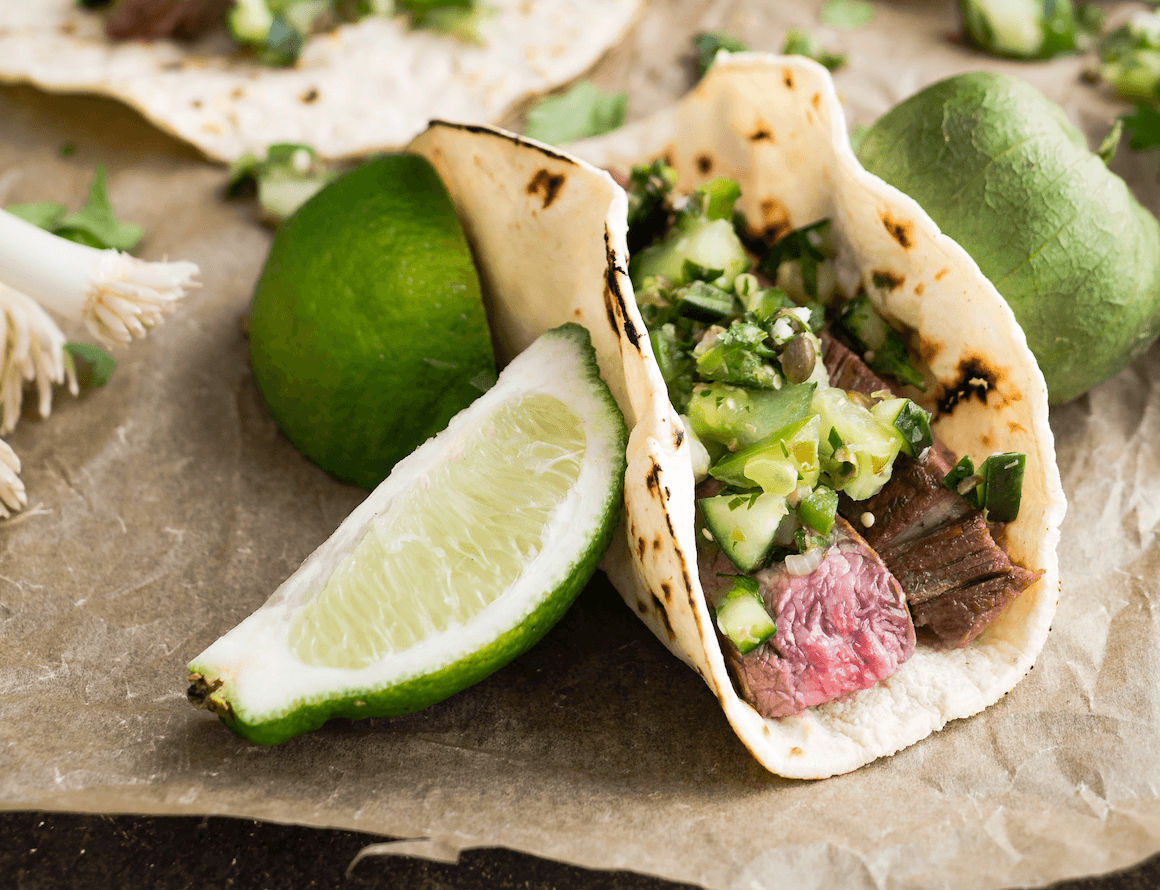 blood building steak tacos