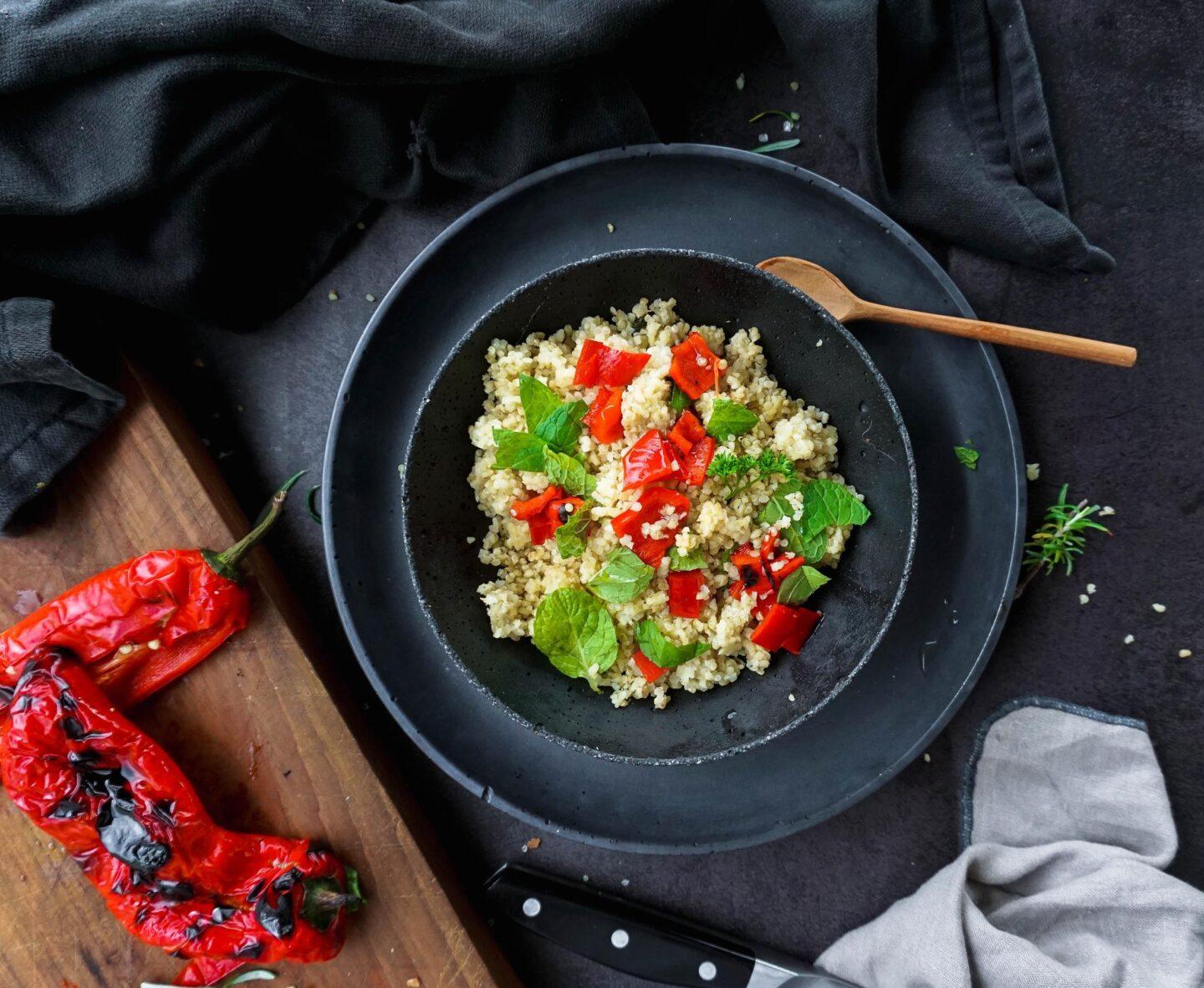 yummy, filling, quinoa stir fry filled with nutritious vegetables