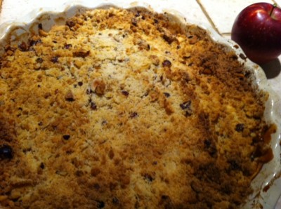 Apple crumble pie, fresh out of the oven