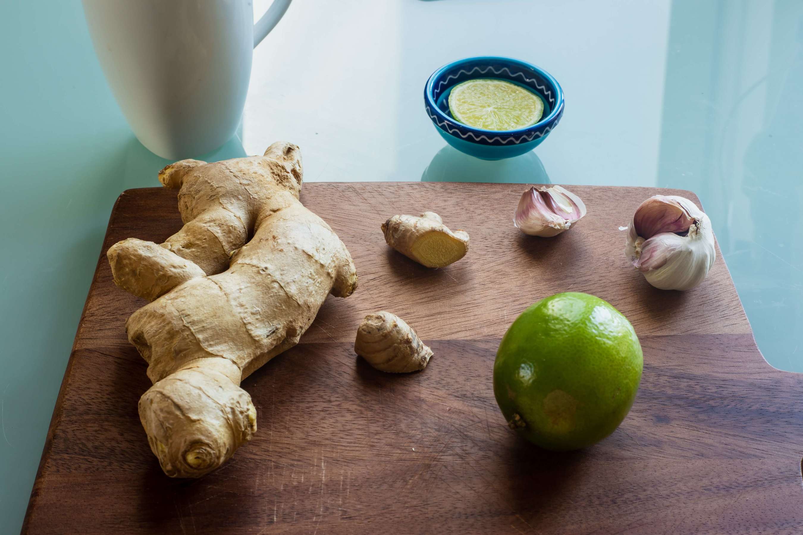 ginger on a cutting board 