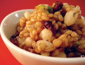 closeup view of grain salad