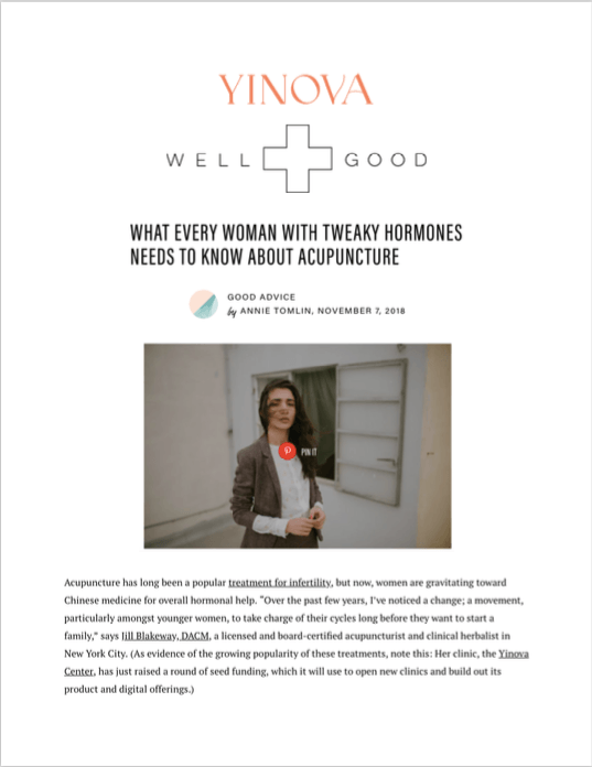 Well+Good: What Every Woman With Tweaky Hormones Needs to Know About Acupuncture