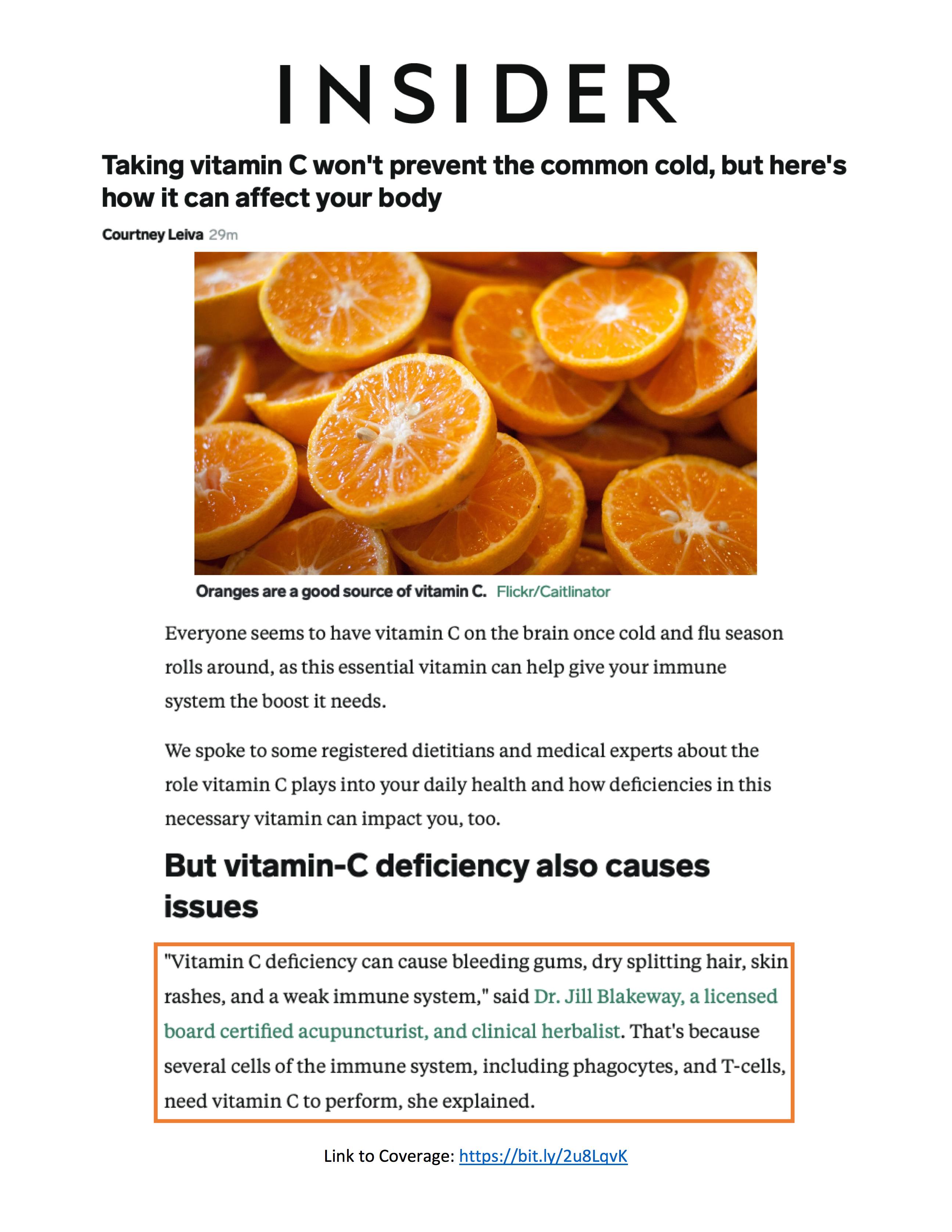 Insider: Taking vitamin C won’t prevent the common cold, but here’s how it can affect your body