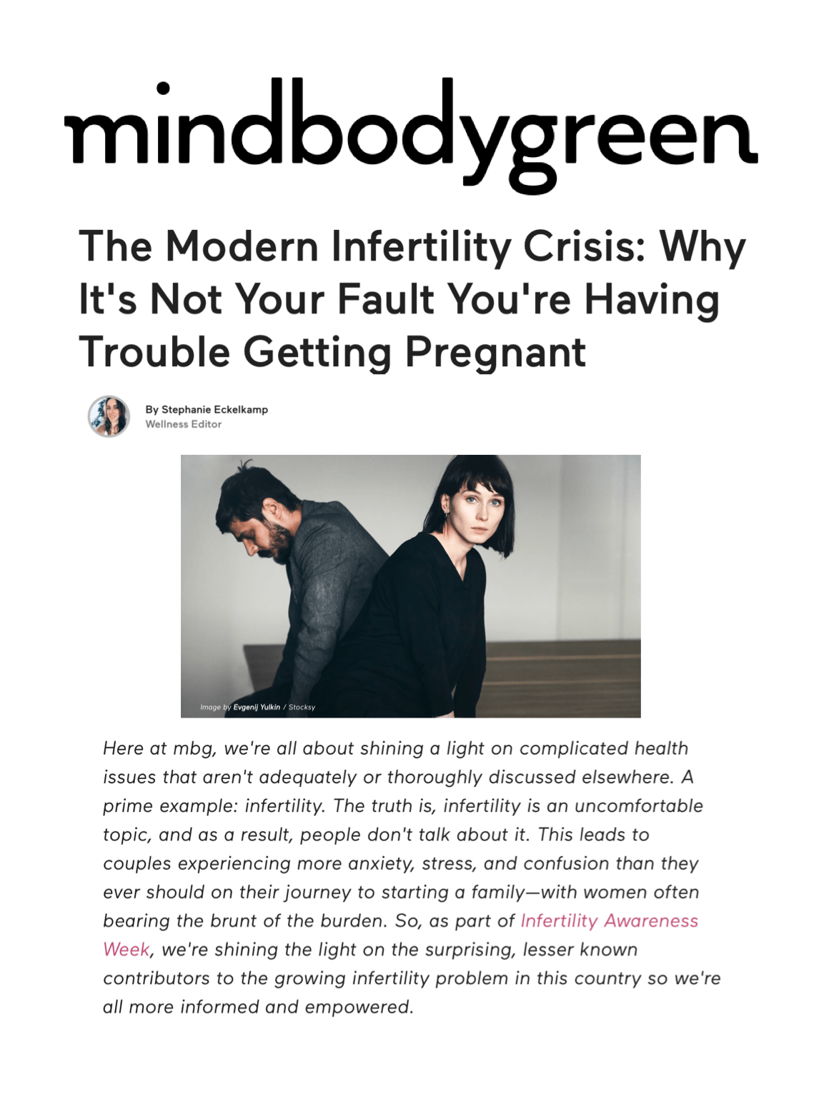 MindBodyGreen: The Modern Infertility Crisis