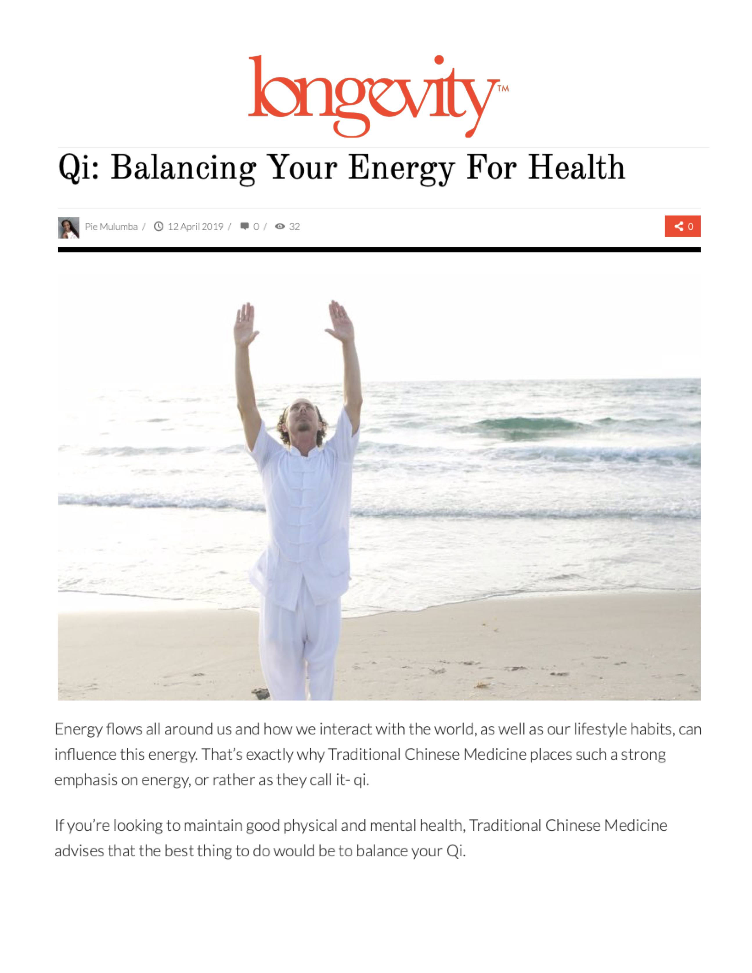 Longevity Live: Qi: Balancing Your Energy for Health