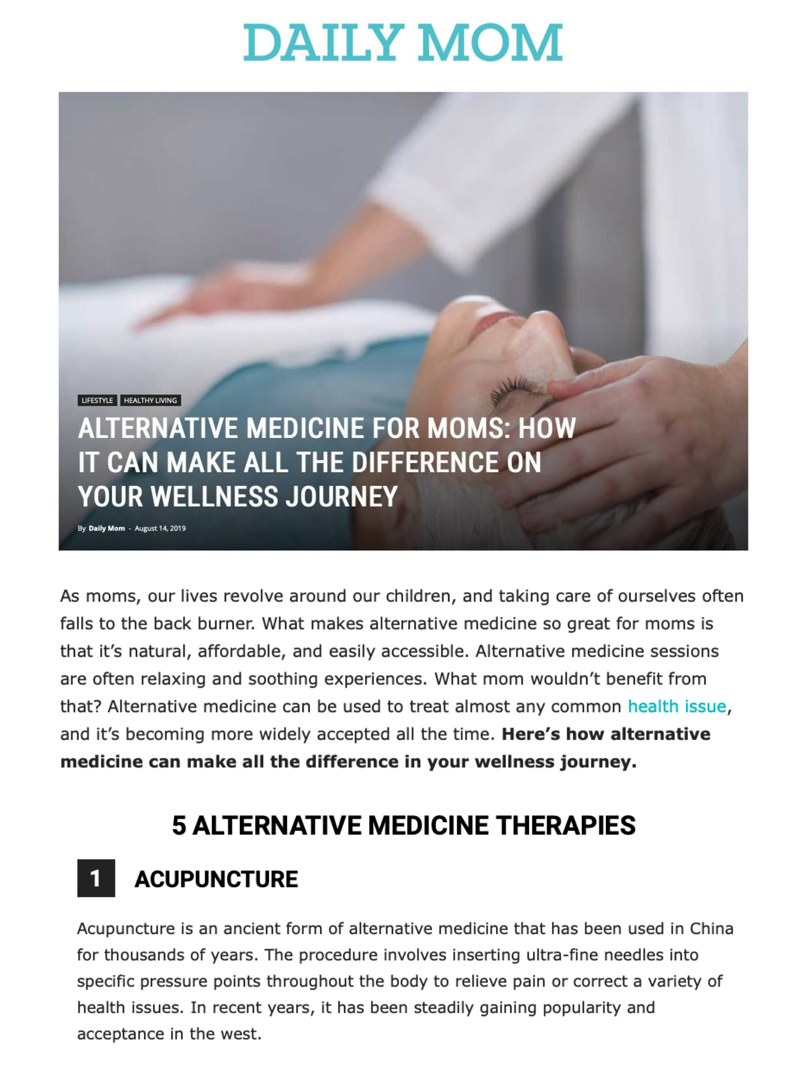 Daily Mom: Alternative Medicine for Moms