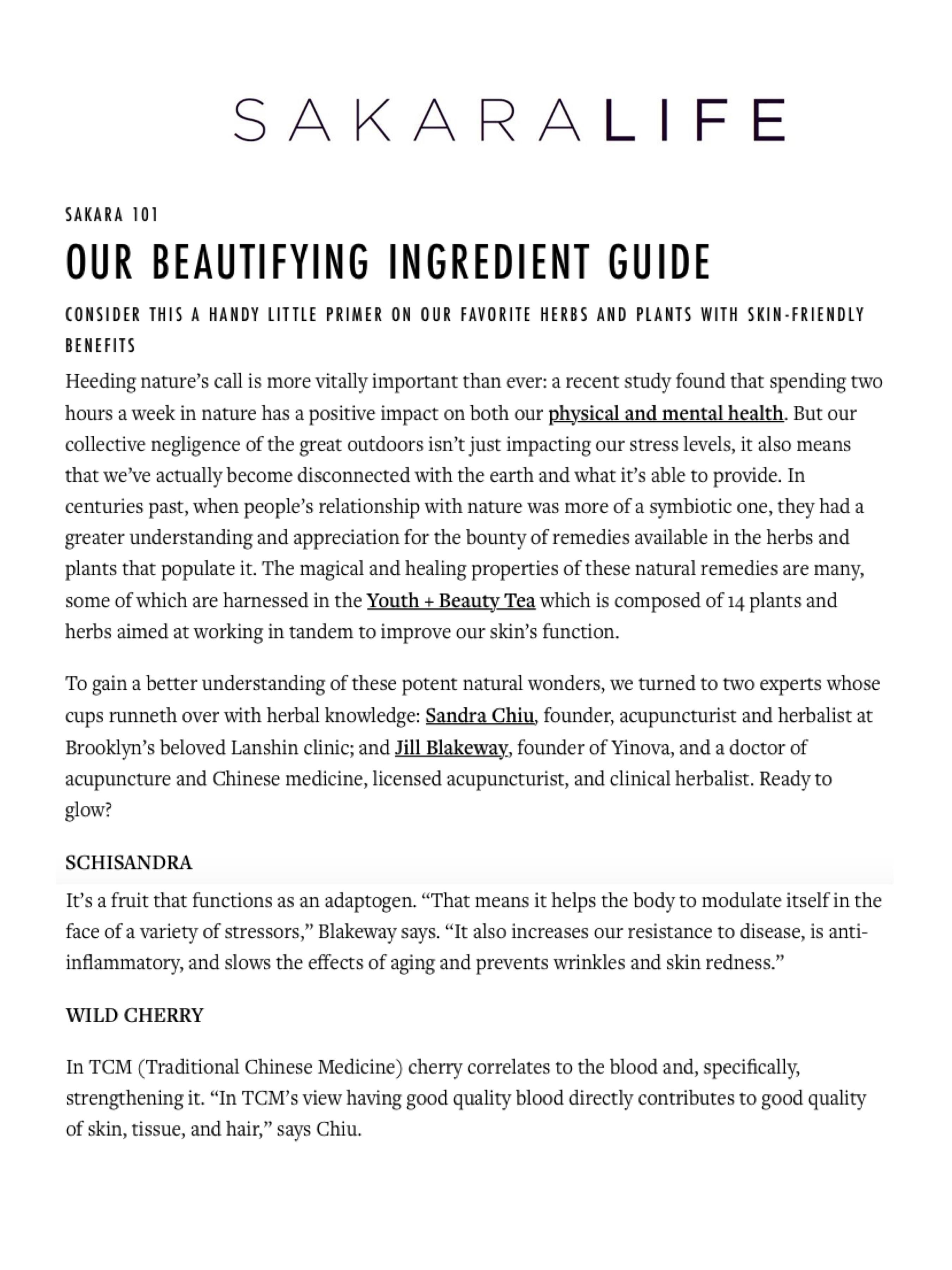 Sakara Life: OUR BEAUTIFYING INGREDIENT GUIDE