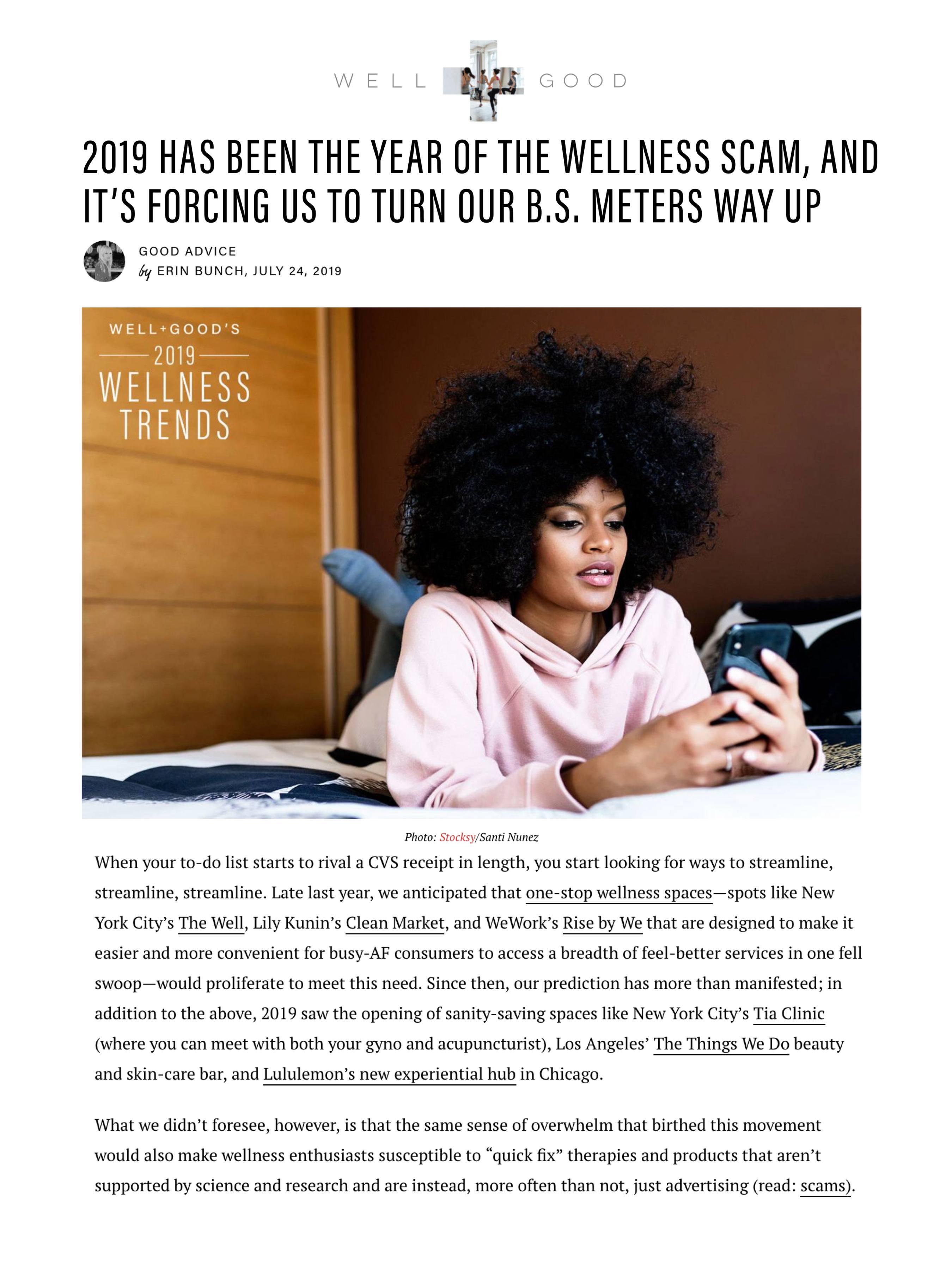 Well+Good: How to Spot a Health Fraud