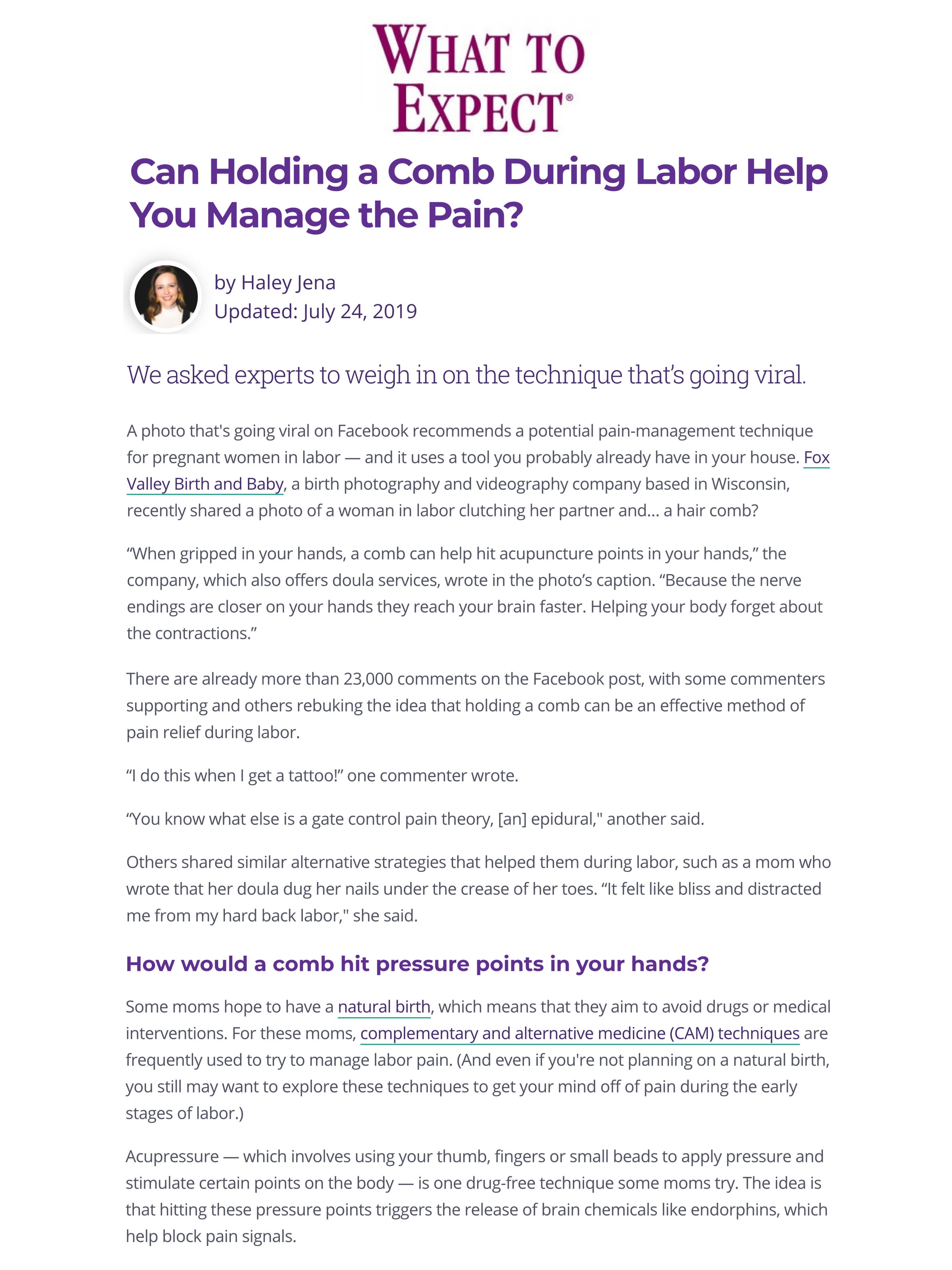 What to Expect: Can Holding a Comb During Labor Help You Manage the Pain?