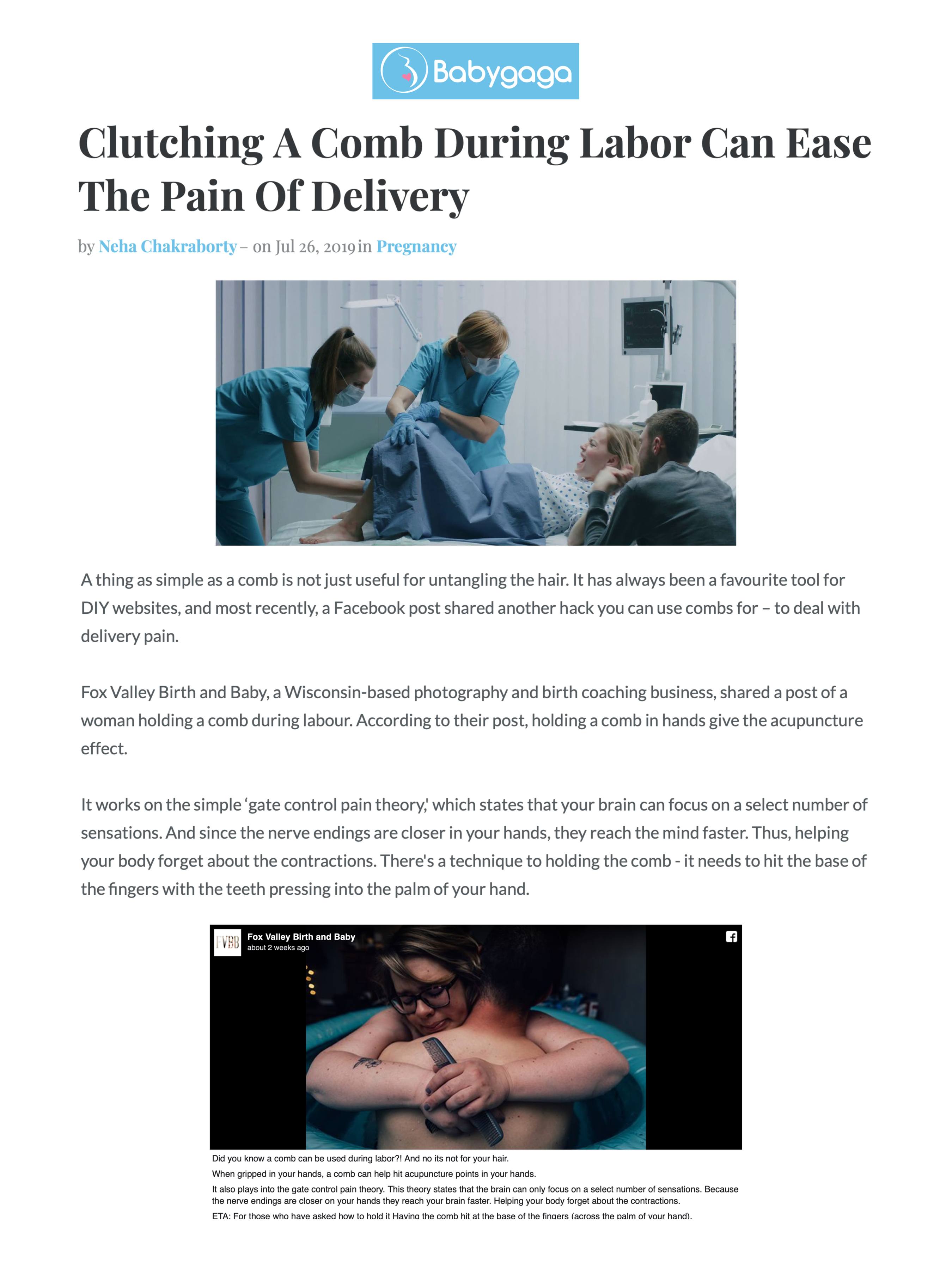 BabyGaga: Clutching A Comb During Labor Can Ease The Pain Of Delivery