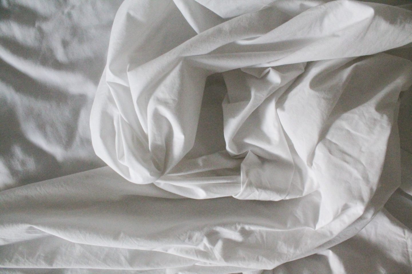 Unmade bed sheets