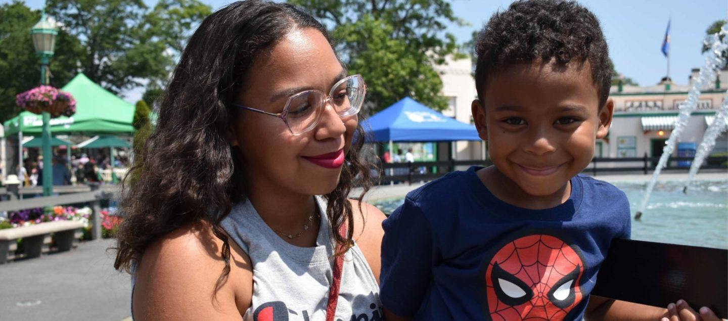Blog author, Selina, and her son enjoying a sunny day in the park