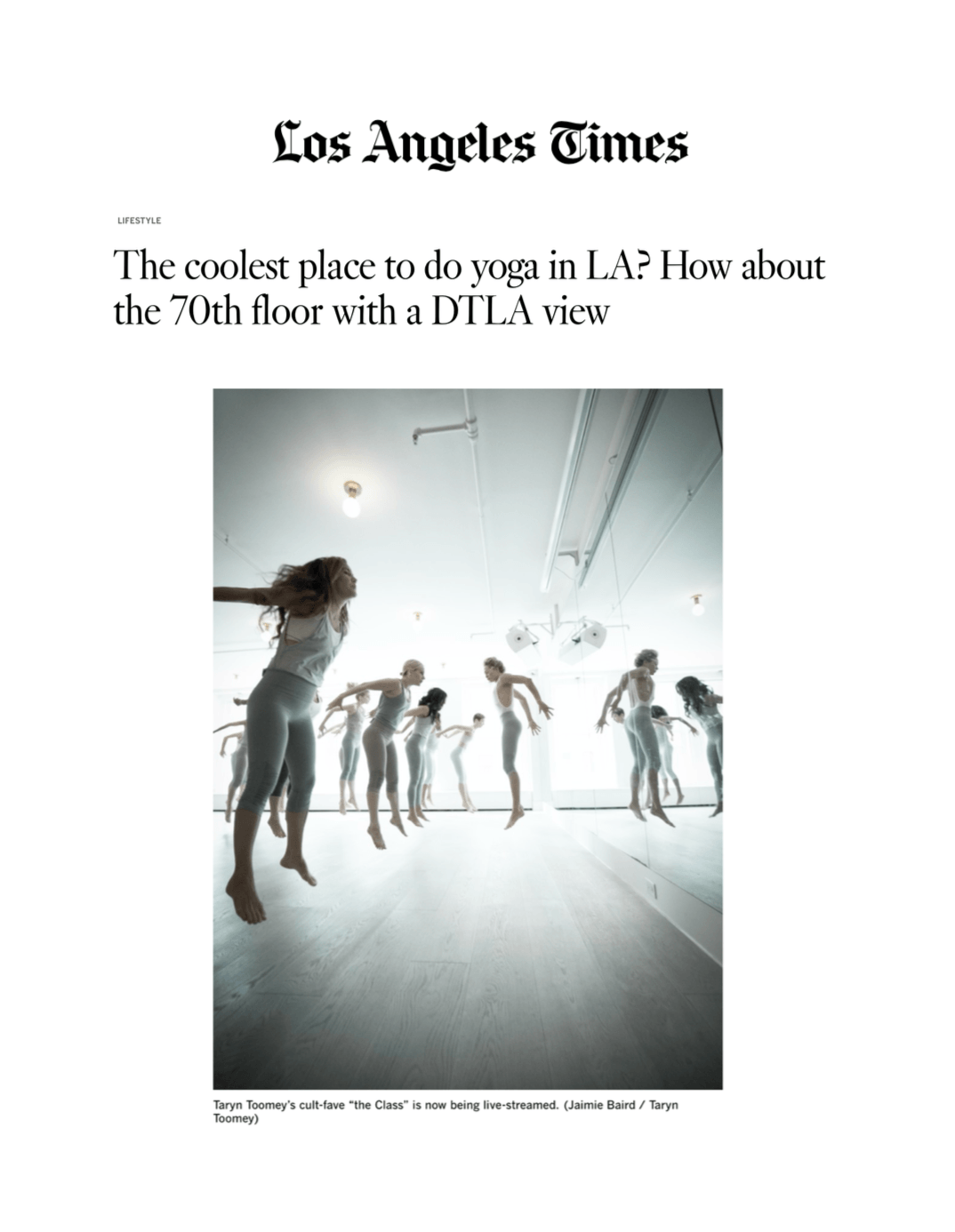 LA Times: The coolest place to do yoga in LA?