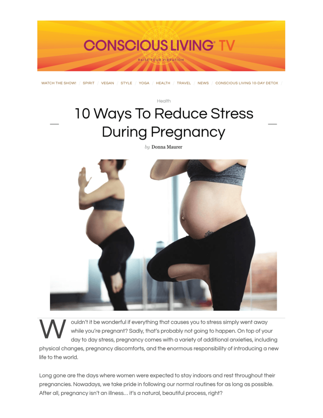 Conscious Living: 10 Ways To Reduce Stress During Pregnancy