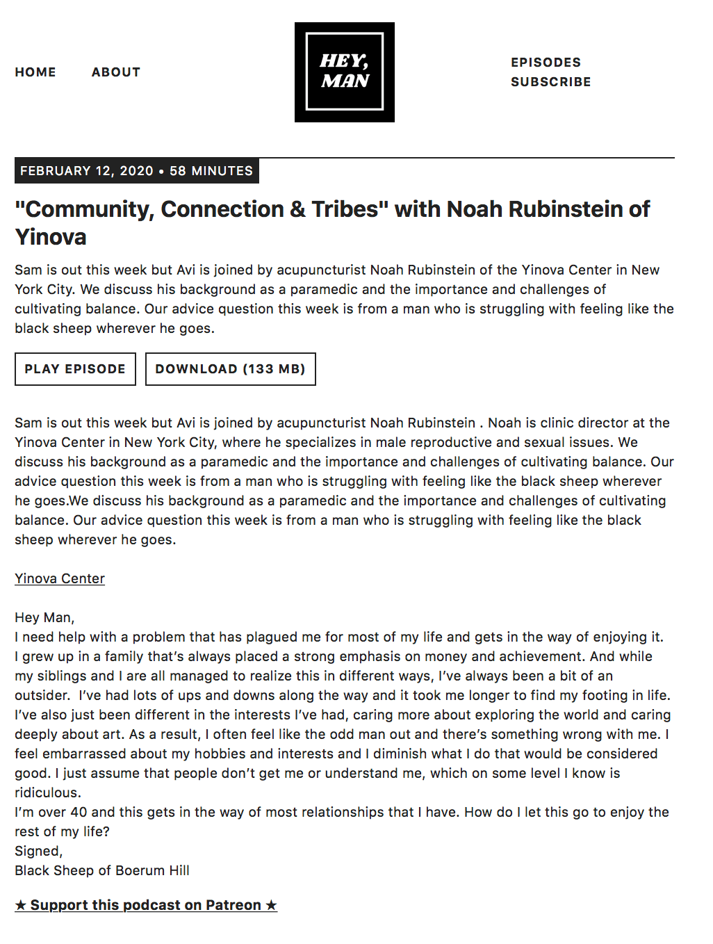Hey, Man: Community, Connection & Tribes with Noah Rubinstein