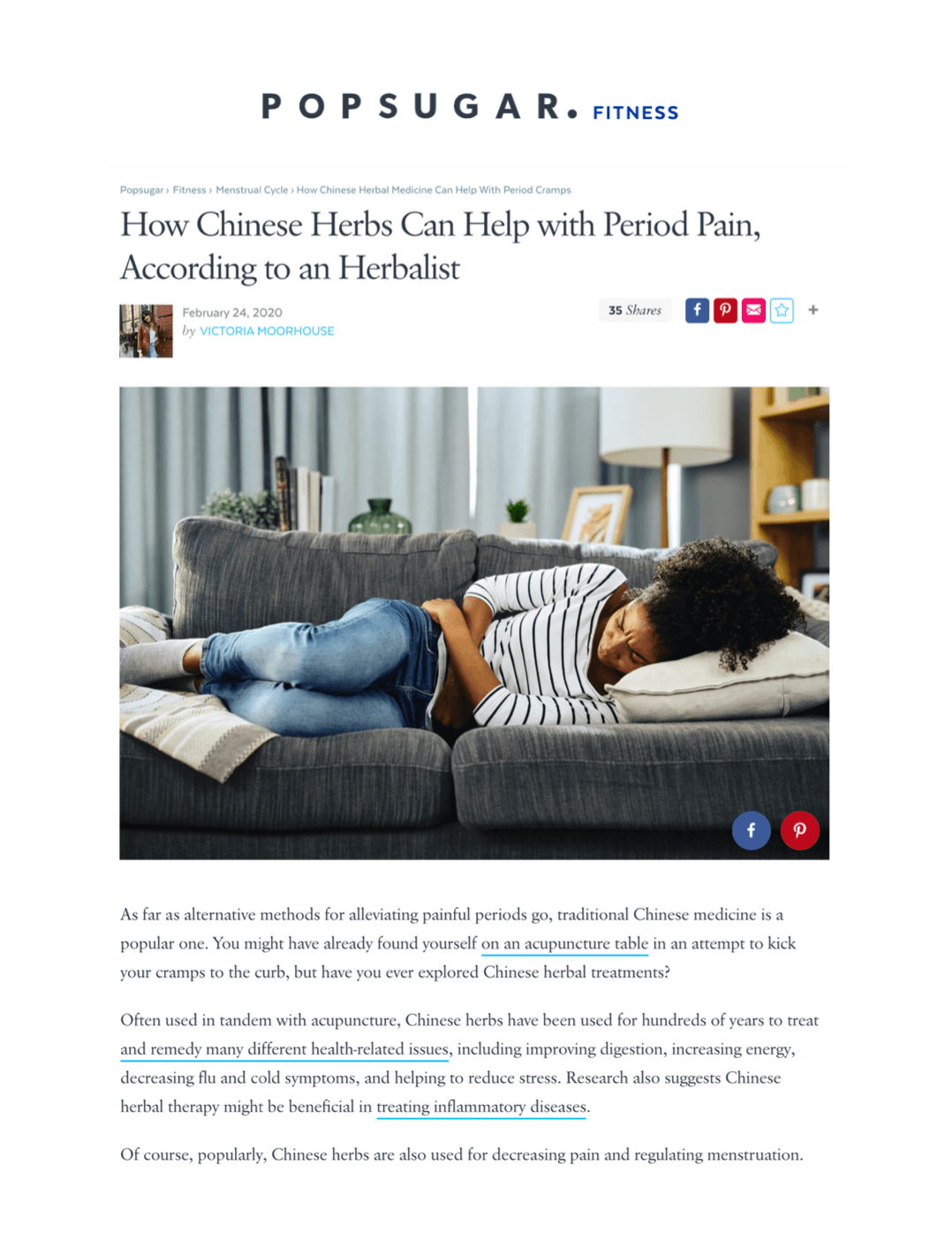 Popsugar: How Chinese Herbs Can Help with Period Pain, According to an Herbalist