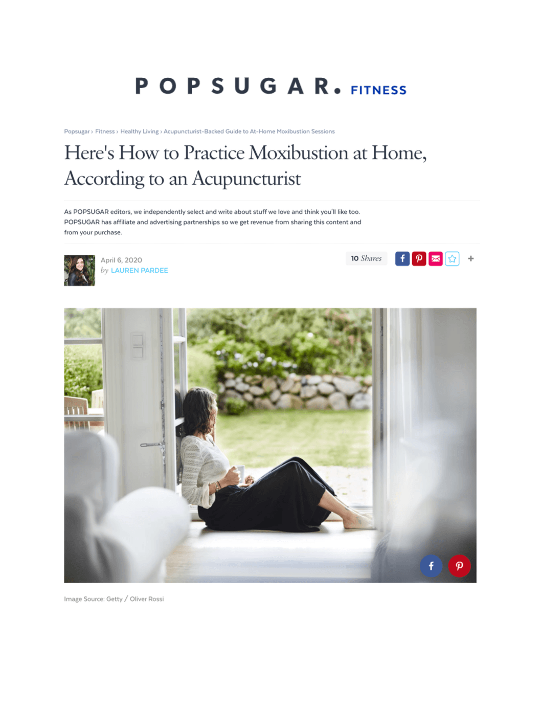 Popsugar: Here’s How to Practice Moxibustion at Home, According to an Acupuncturist